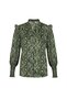 C&S  Tyra blouse groen/zwart