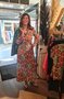 Rebelz jurk Mara  rood/groen print