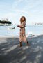 Rebelz jurk Mara  rood/groen print