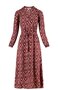 Zusss Maxi jurk met ikat print zand/roodbruin