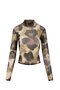 Zusss Mesh top met vlekkenprint multicolor