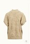 Zusss mouwloze trui met lurex jacquard  beige/goud