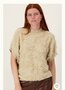 Zusss mouwloze trui met lurex jacquard  beige/goud