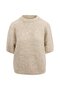 Zusss  Boucle trui met ronde hals beige