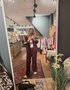 Broek  streep bordeaux